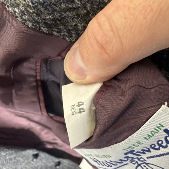 Harris Tweed Men 44 Wool Gray Blue Blazer Sports Coat Herringbone Moores - Picture 7 of 8